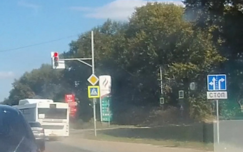 Культура вождения автобусов в Чебоксарах: ездят на красный свет по обочине