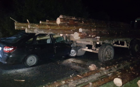 "Пункт назначения" по-чувашски: "Гранта" влетела в груженный бревнами трактор, погибла женщина