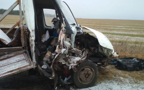 При столкновении грузовика и Merсedes с 4 пассажирами погиб один человек