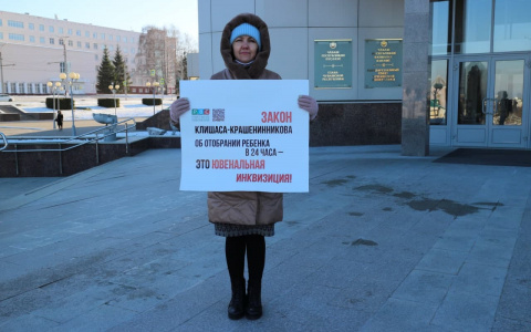В Чебоксарах женщина вышла на пикет против закона об изъятии детей