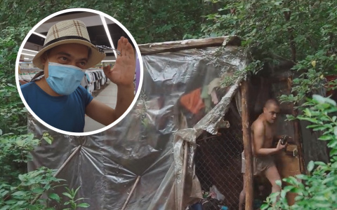 Мужчине из Чувашии, живущему в шалаше из пакетов и палок, дали работу и одежду