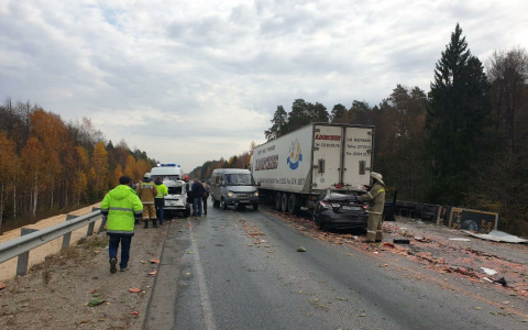 В Марий Эл в массовой аварии из пяти автомобилей пострадала и машина из Чувашии