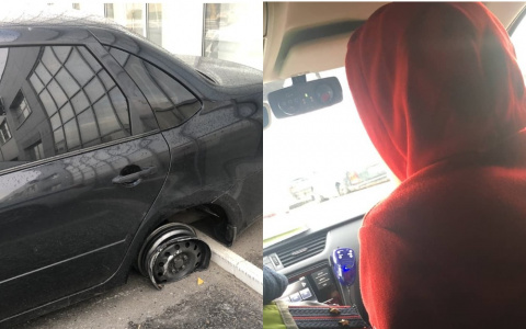 В Чебоксарах пьяный водитель ездил без шины на заднем колесе