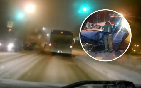 Детали субботнего ДТП в Чебоксарах: "Приора" влетела в автобус с пассажирами