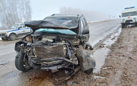 В Ядринском районе кроссовер влетел в бок легковушке: пострадал 14-летний мальчик и 18-летняя девушка-водитель