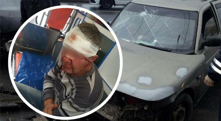 В Чебоксарах пьяный водитель пытался скрыться от погони и устроил аварию