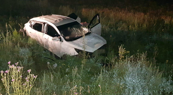 В Чувашии водитель и пассажирка на "Хендай" опрокинулись в кювет и погибли В Чувашии водитель и пассажирка на "Хендай" опрокинулись в кювет и погибли