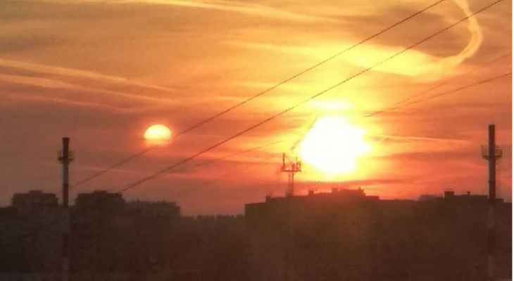 Два солнца увидели на закате жители Чебоксар
