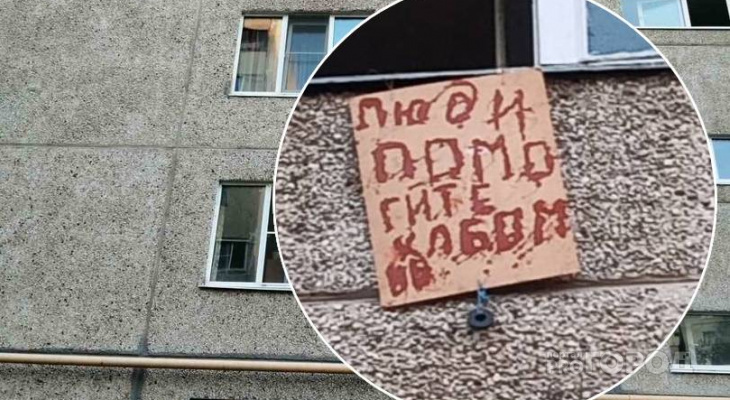 В Чебоксарах мужчина вывесил из своего окна плакат с просьбой о помощи