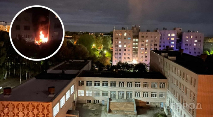 В Новочебоксарске ночью вспыхнул подъезд девятиэтажного дома