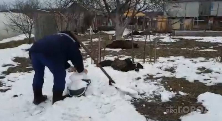 Жители деревни в Моргаушском районе топят снег из-за нехватки воды