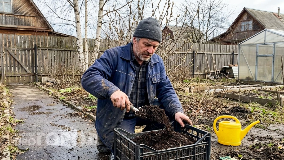 Весной просто набираю прошлогодние листья в мешки и получаю бесплатный грунт, который лучше любого покупного