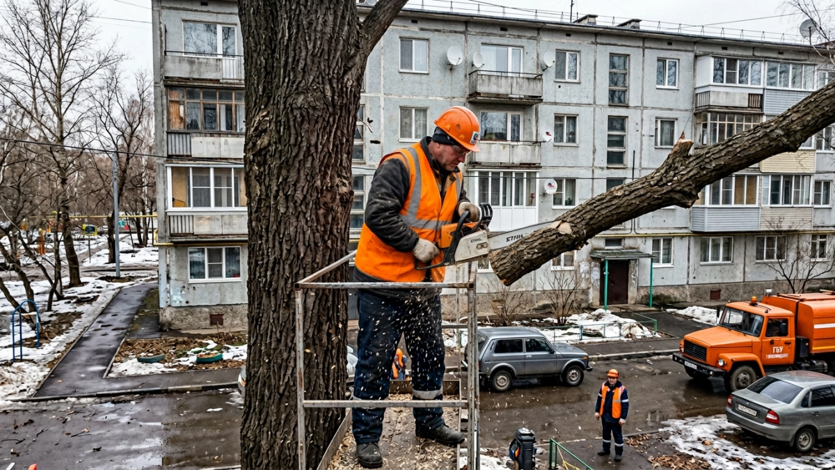 В Чебоксарах убирают аварийные деревья по просьбам жителей