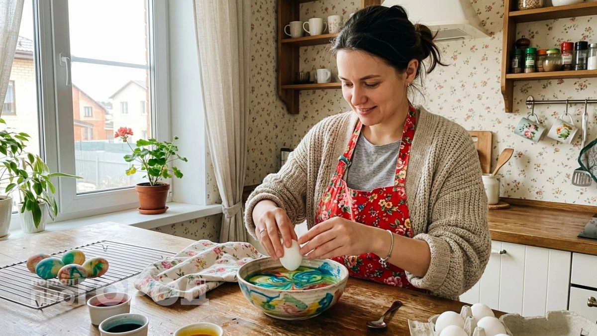 Покрасила яйца куркумой, каркаде и свёклой — теперь магазинные наборы даже не смотрю, всё проще и ярче