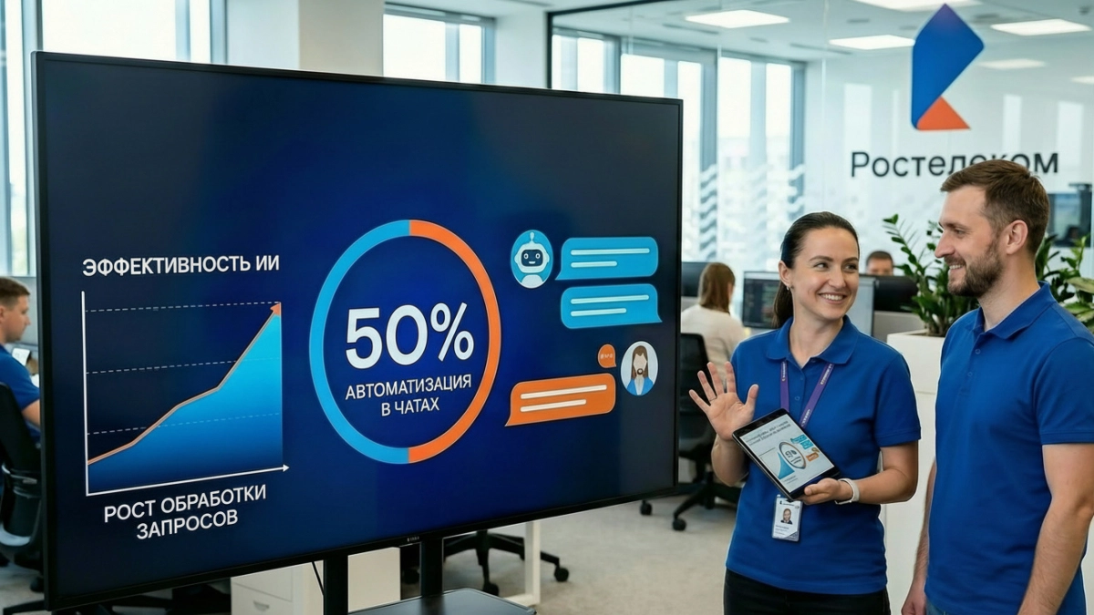 «Ростелеком» достиг 50 % автоматизации клиентской поддержки в чатах с помощью ИИ 