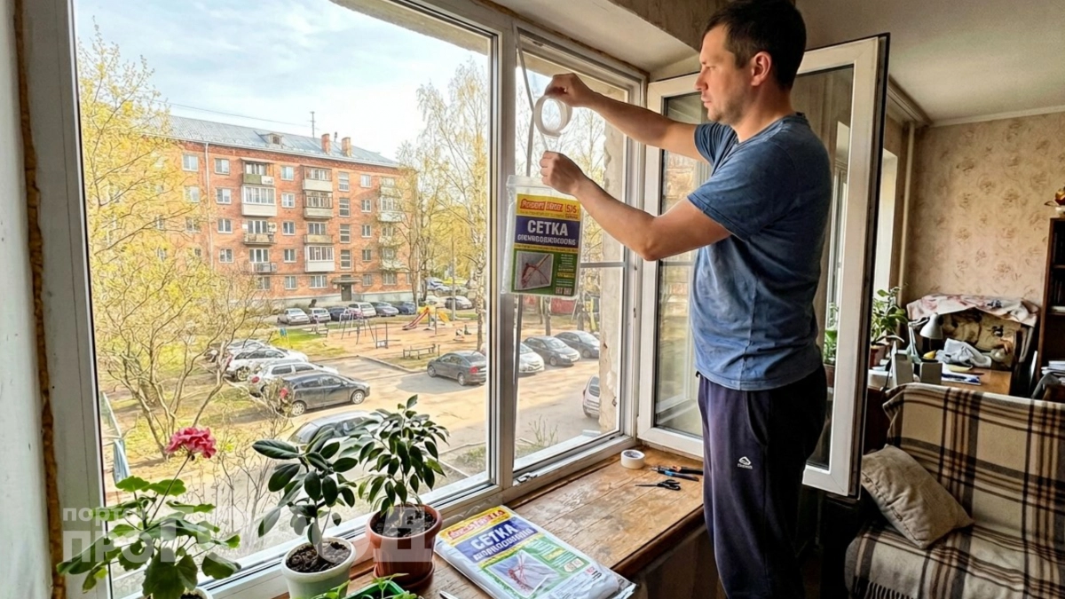 Марлю натягивать на окна больше не модно: копеечная москитная сетка из Фикспрайса клеится сама и защищает от насекомых