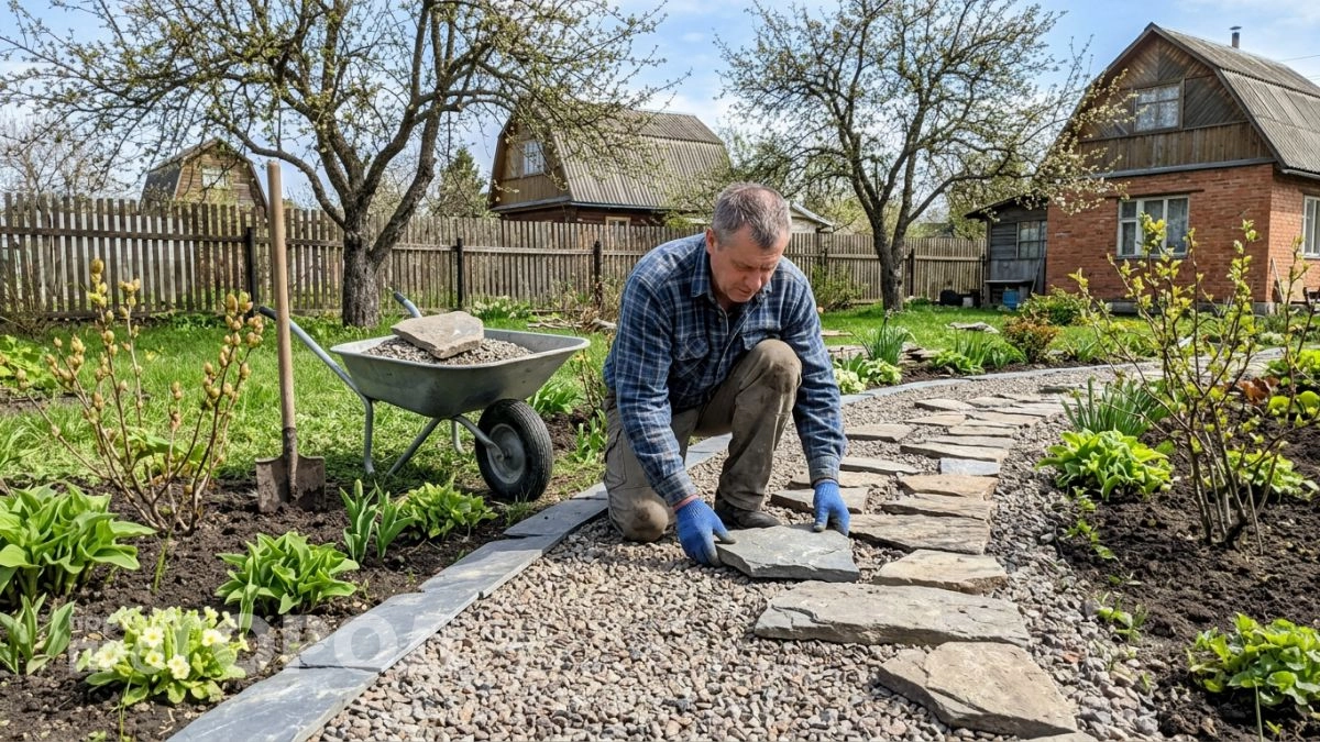 Забудьте про тяжелый бетон и трещины: финский метод укладки садовых дорожек из доступных материалов на века