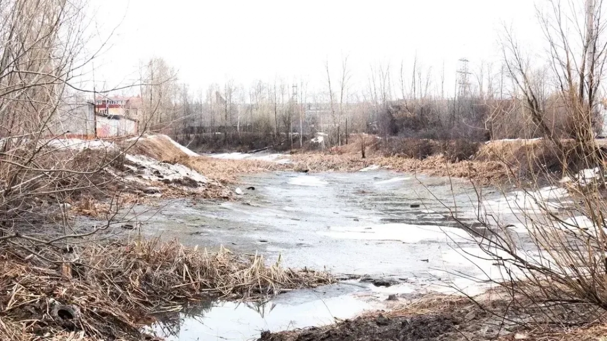 В Чебоксарах чистят пруд, который в случае ЧП спасет дома от пожаров