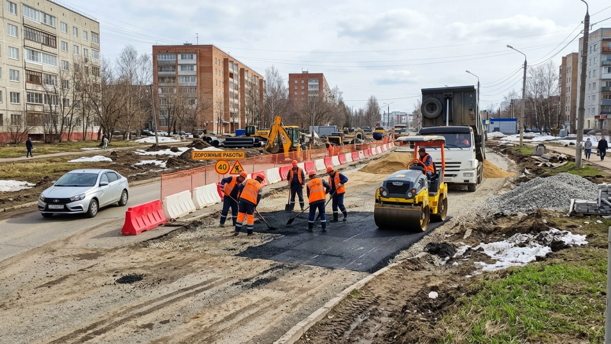Капремонт Лапсарского проезда в Чебоксарах: 2,4 км идут по графику