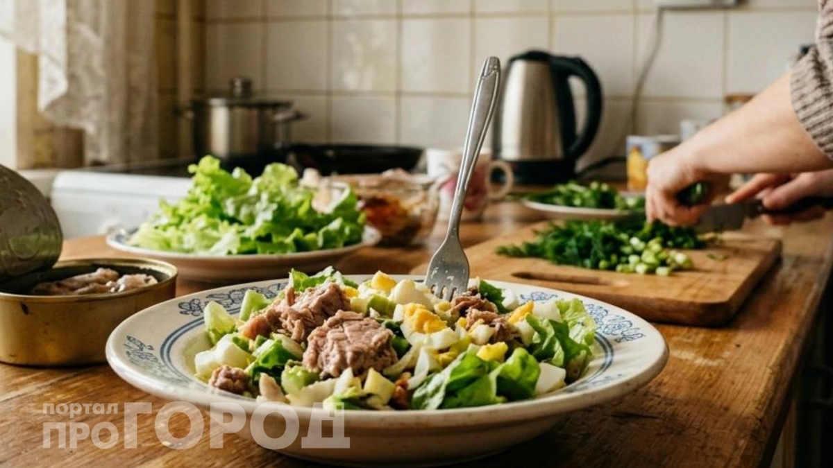 Этот салат из СССР до сих пор считают идеальным вариантом: нужны только рыбная консерва и рис