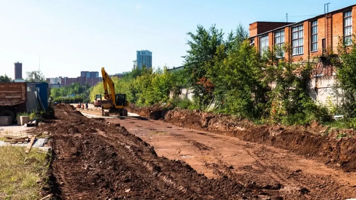 В микрорайоне "Олимп" в Чебоксарах строят новую дорогу