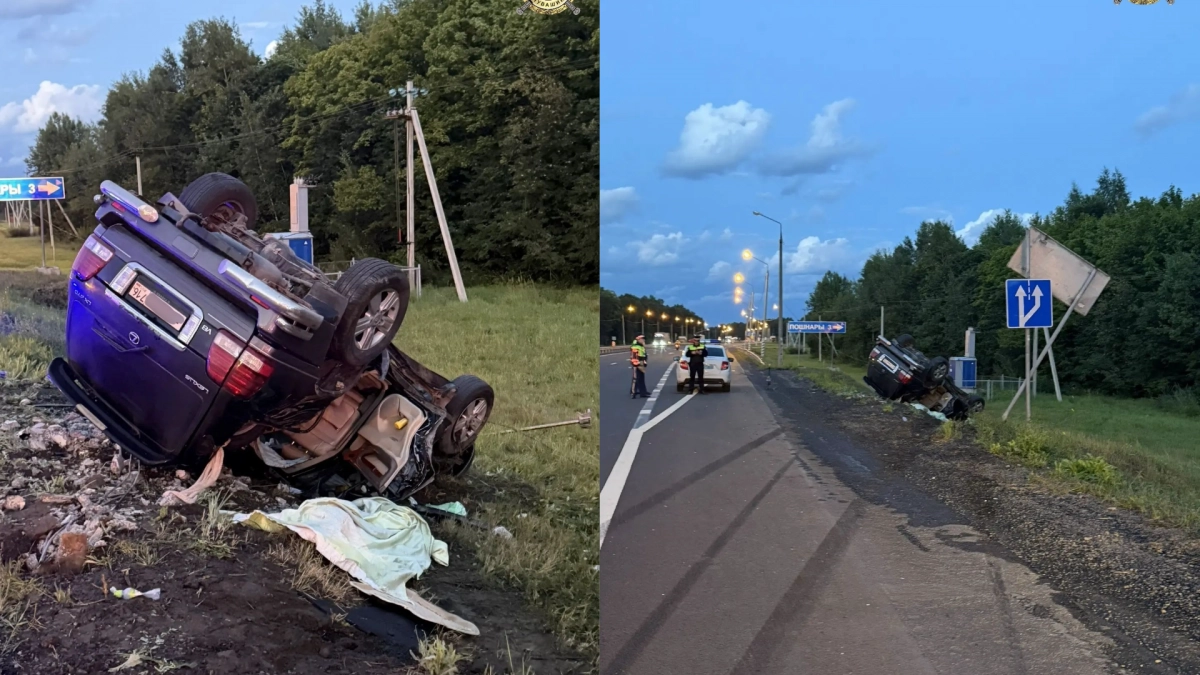 Lexus съехал в кювет на М-7 в Чувашии, погиб пассажир