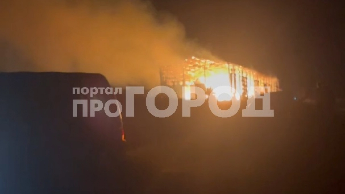 В Моргаушском районе выгорел сенной склад