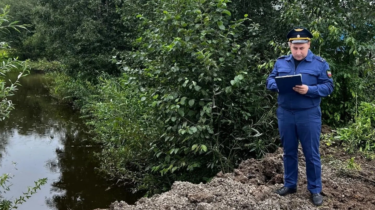 В Шумерлинском районе прокуратура выясняет, кто завалил строительным мусором местный пруд