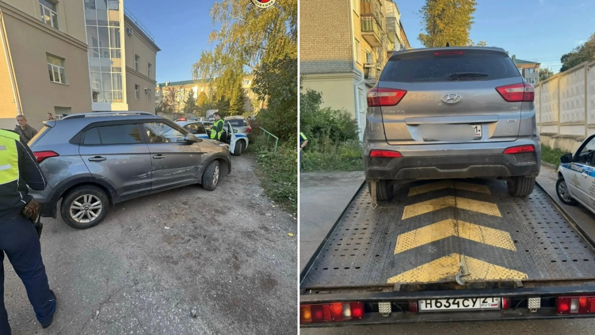 Пьяный водитель Hyundai задел чужую машину в Чебоксарах и пытался сбежать