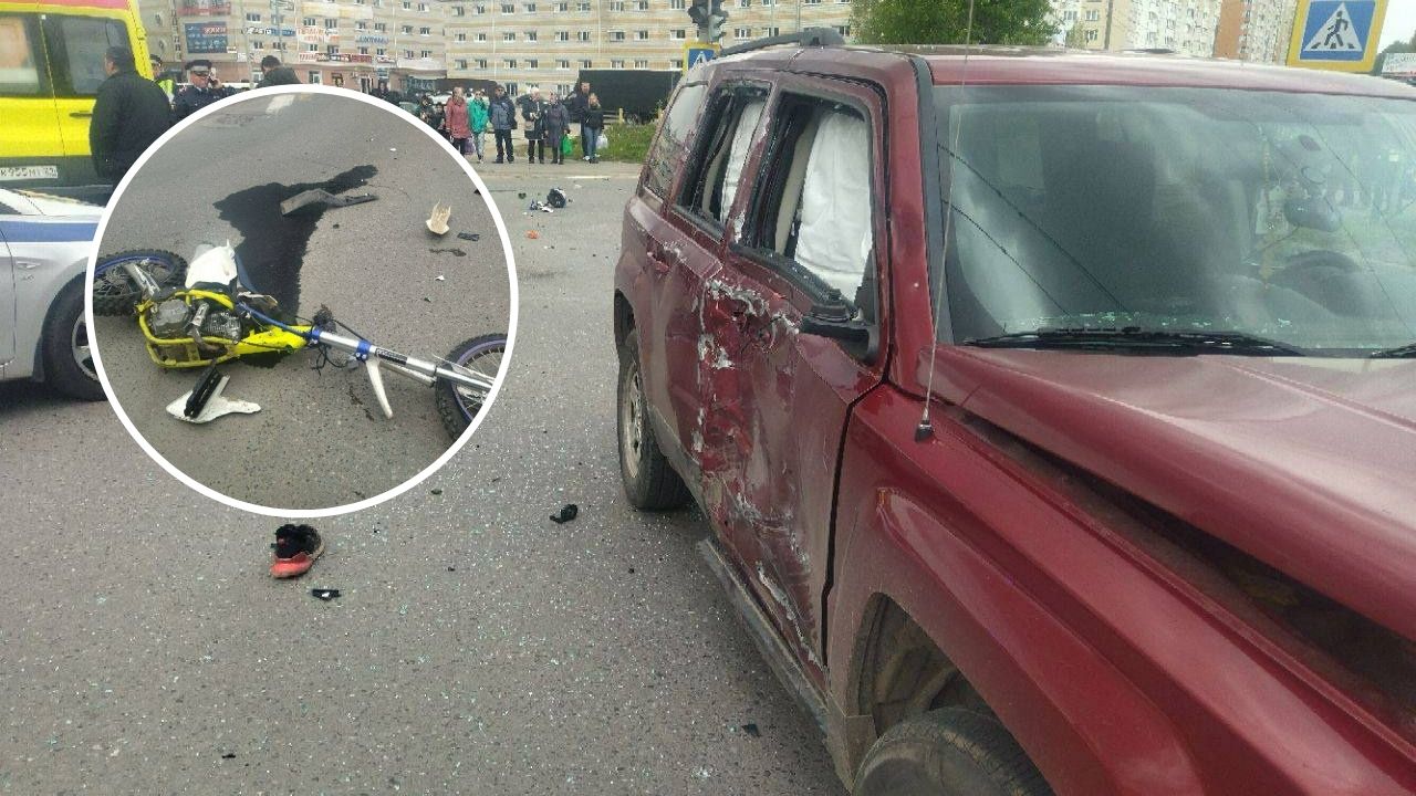 Мотоциклист умер в больнице после столкновения с внедорожником в Новочебоксарске