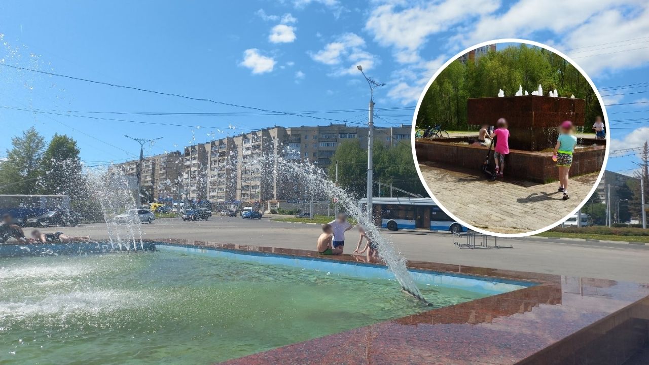В Чебоксарах дети открыли сезон купаний в фонтанах
