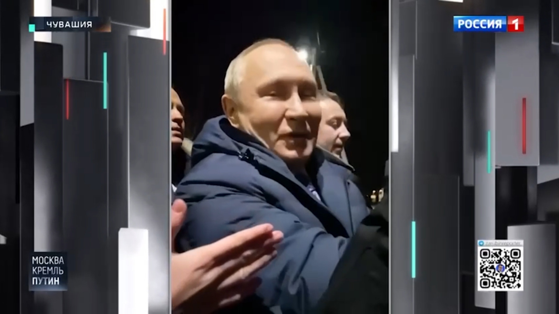 В передаче Соловьева показали сюжет о визите Путина в Чувашию: ждали в каждом окне, на каждой улице