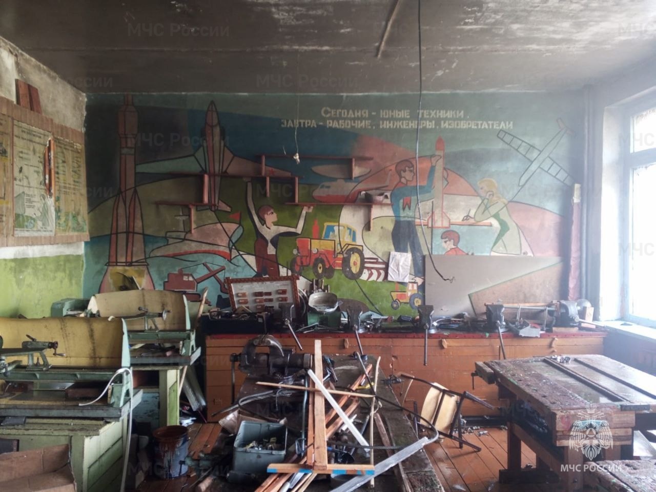 Кабинет технологии вспыхнул в деревенской школе в Чувашии