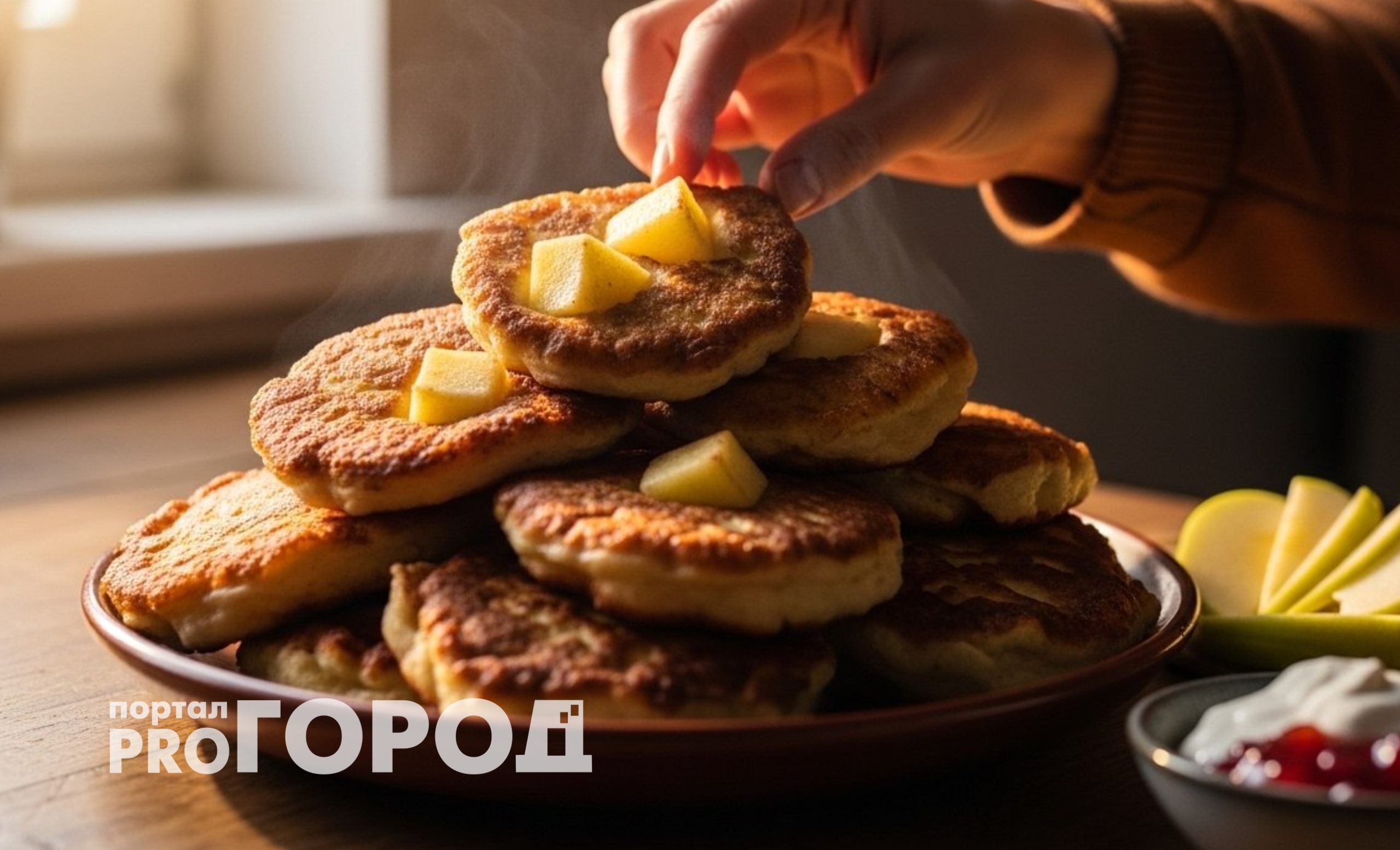 Натерла яблоки, смешала и пожарила: на выходе гора нежнейших оладьев на завтрак